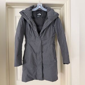 Women’s The North Face Down Parka, size S, grey